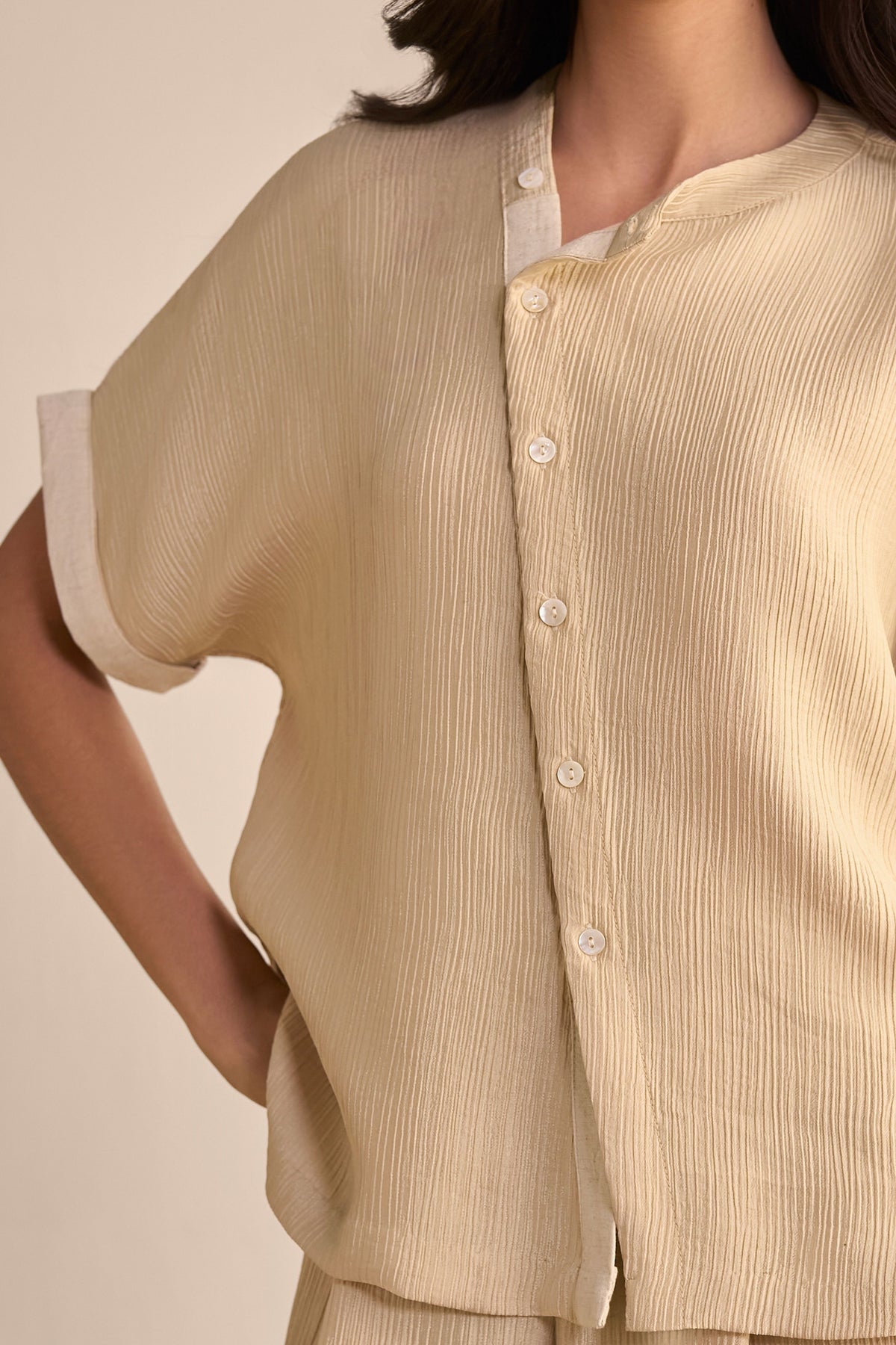 Almond Satin Shirt