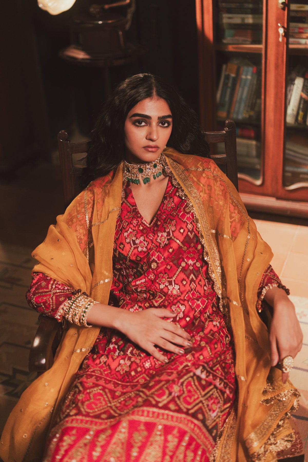 Mustard Organza Dupatta