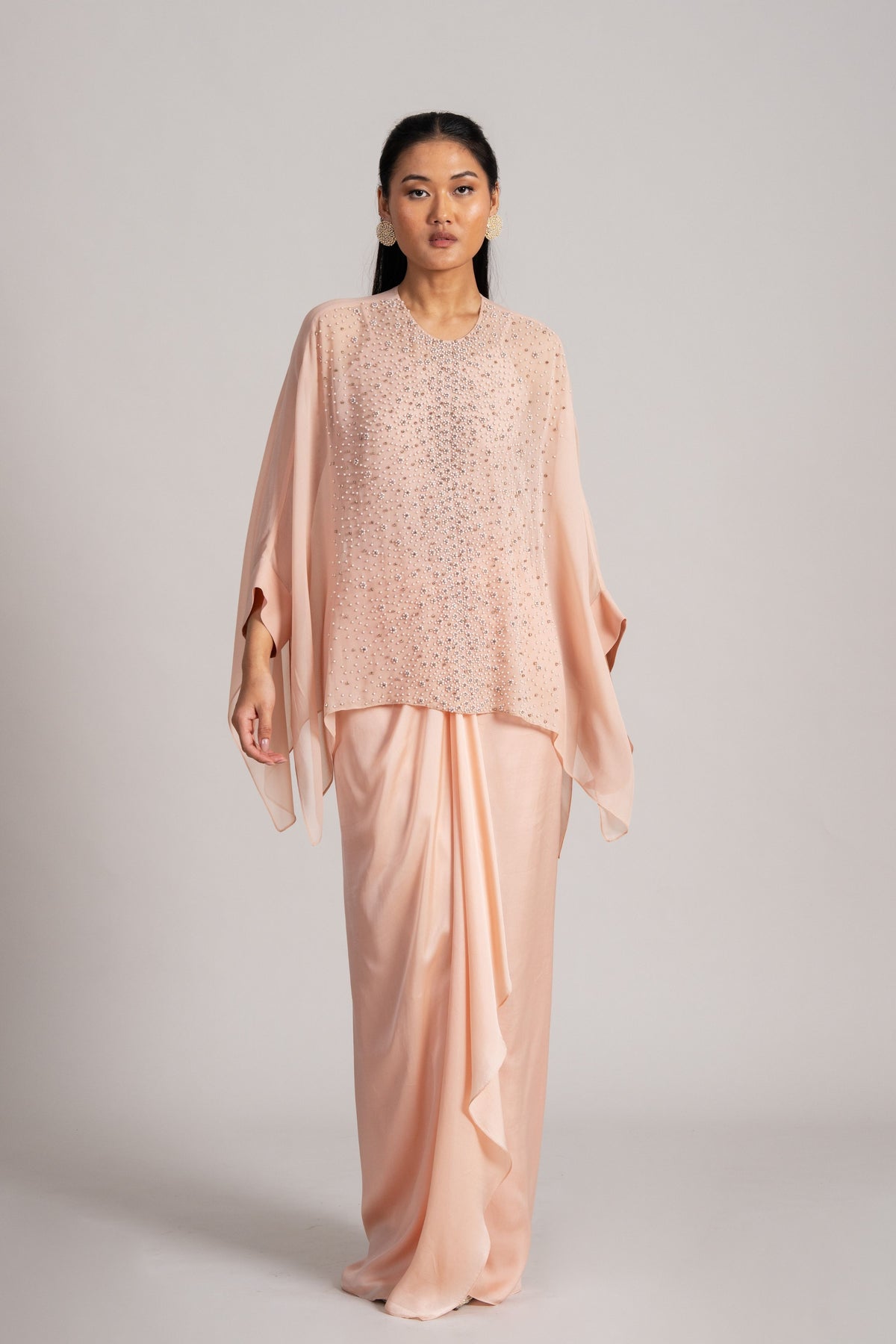 Pearl Meteor Draped Skirt Set