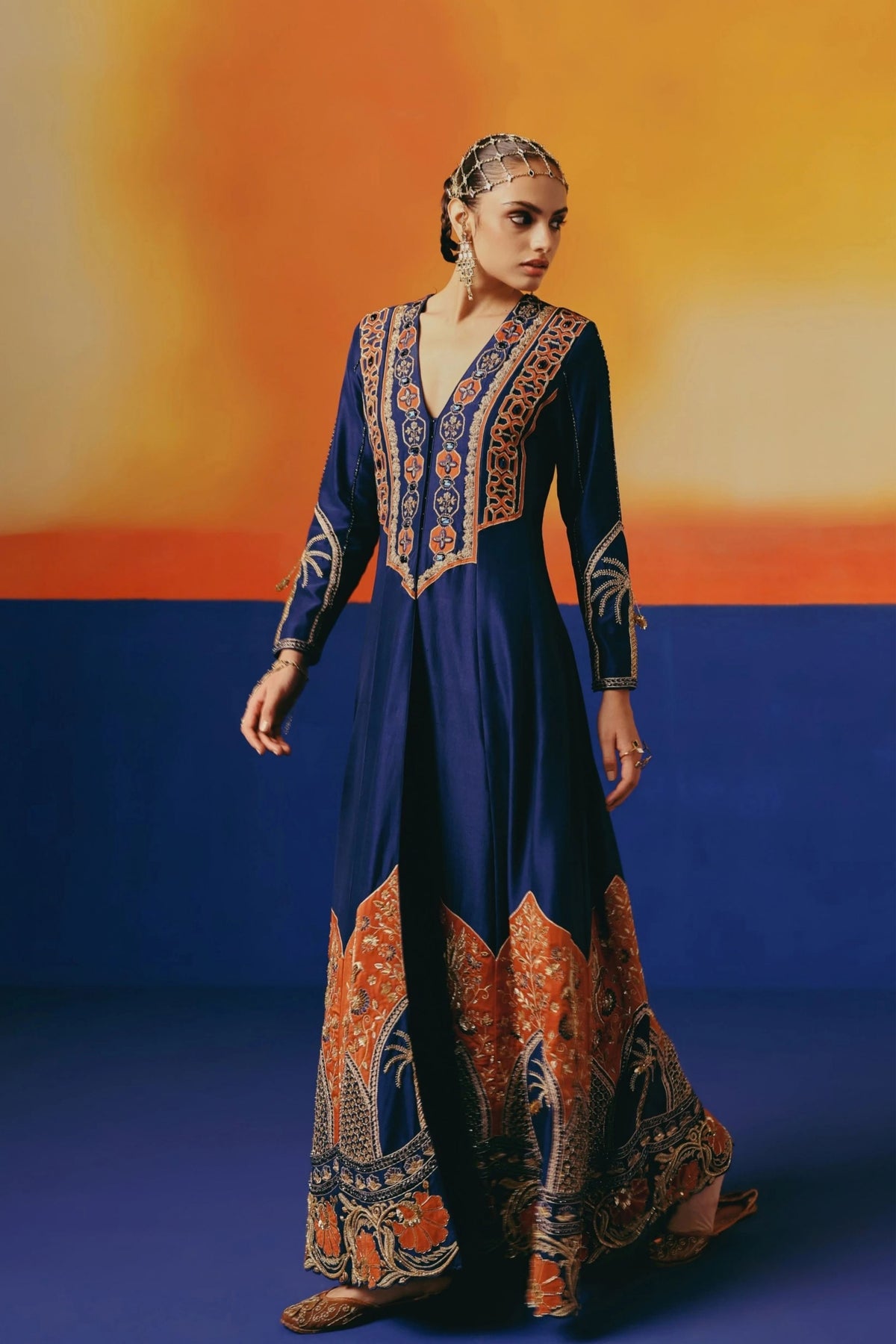 Navy Anarkali Set