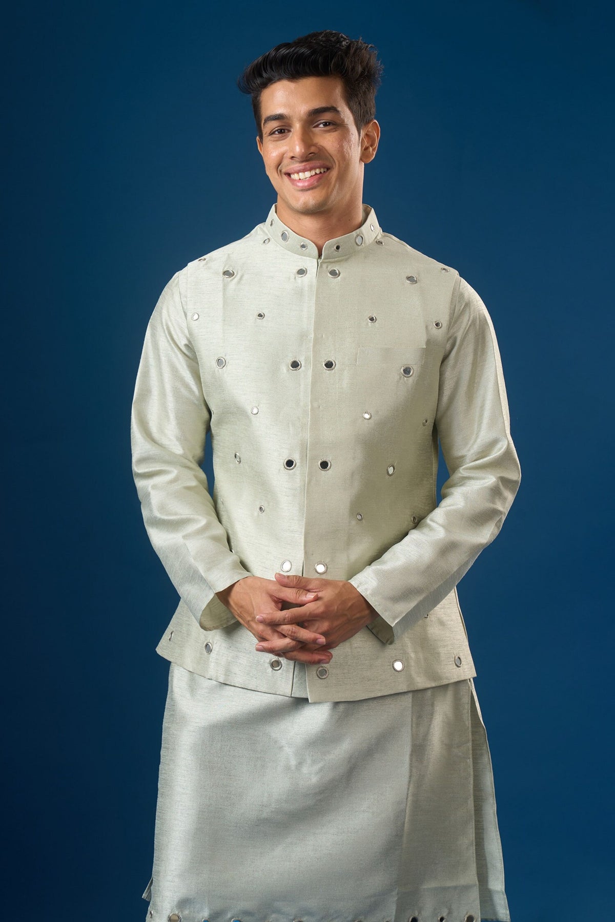 Sage Green Kurta-bundi Set