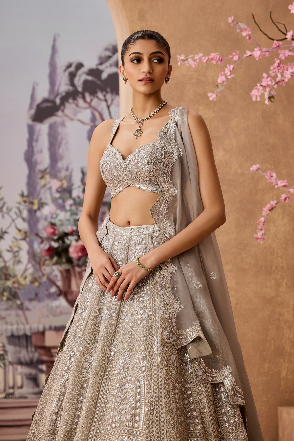 Msi Grey Heavy Dome Lehenga Set