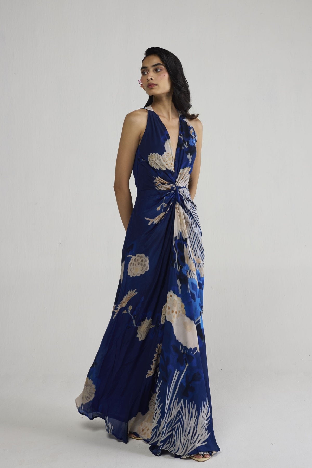Ren V Neck Draped Dress