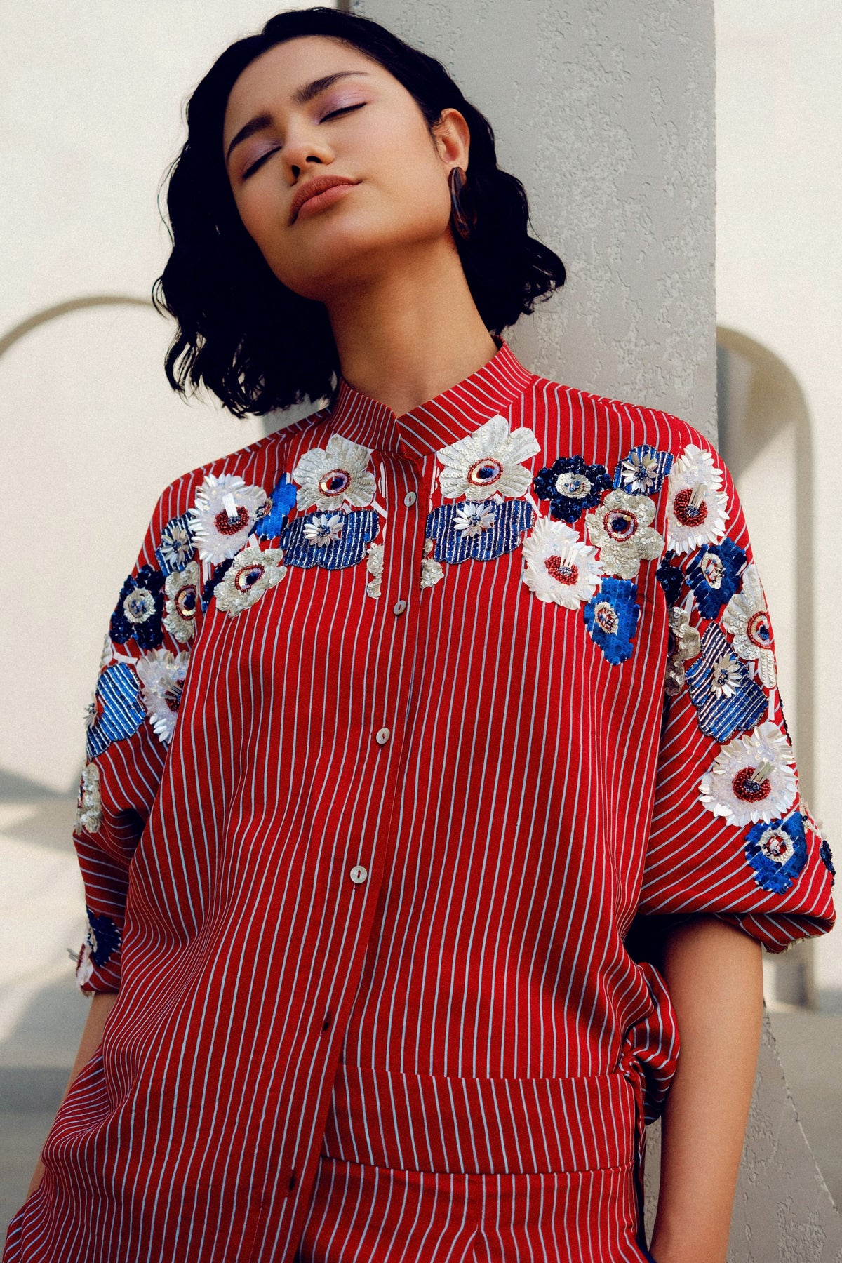 Red Chloe Kimono Shirt