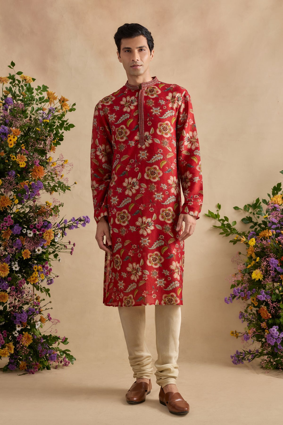 Zian Crimson Kurta Set