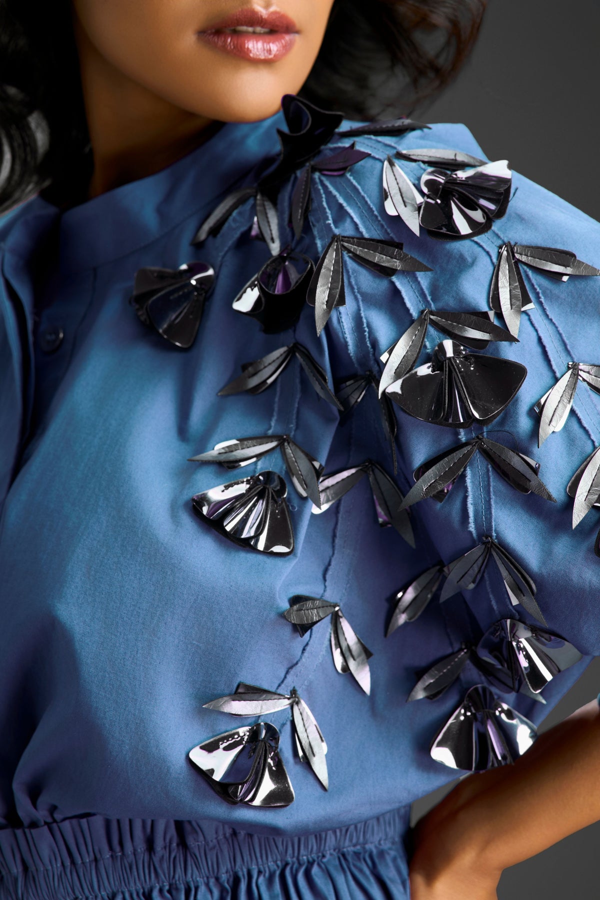 Blue Embroidered Dress
