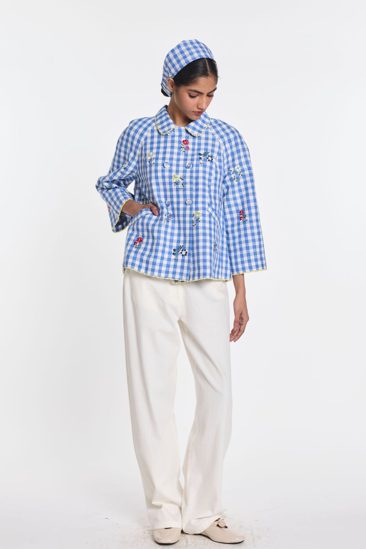 Baptisia Blue Gingham Jacket