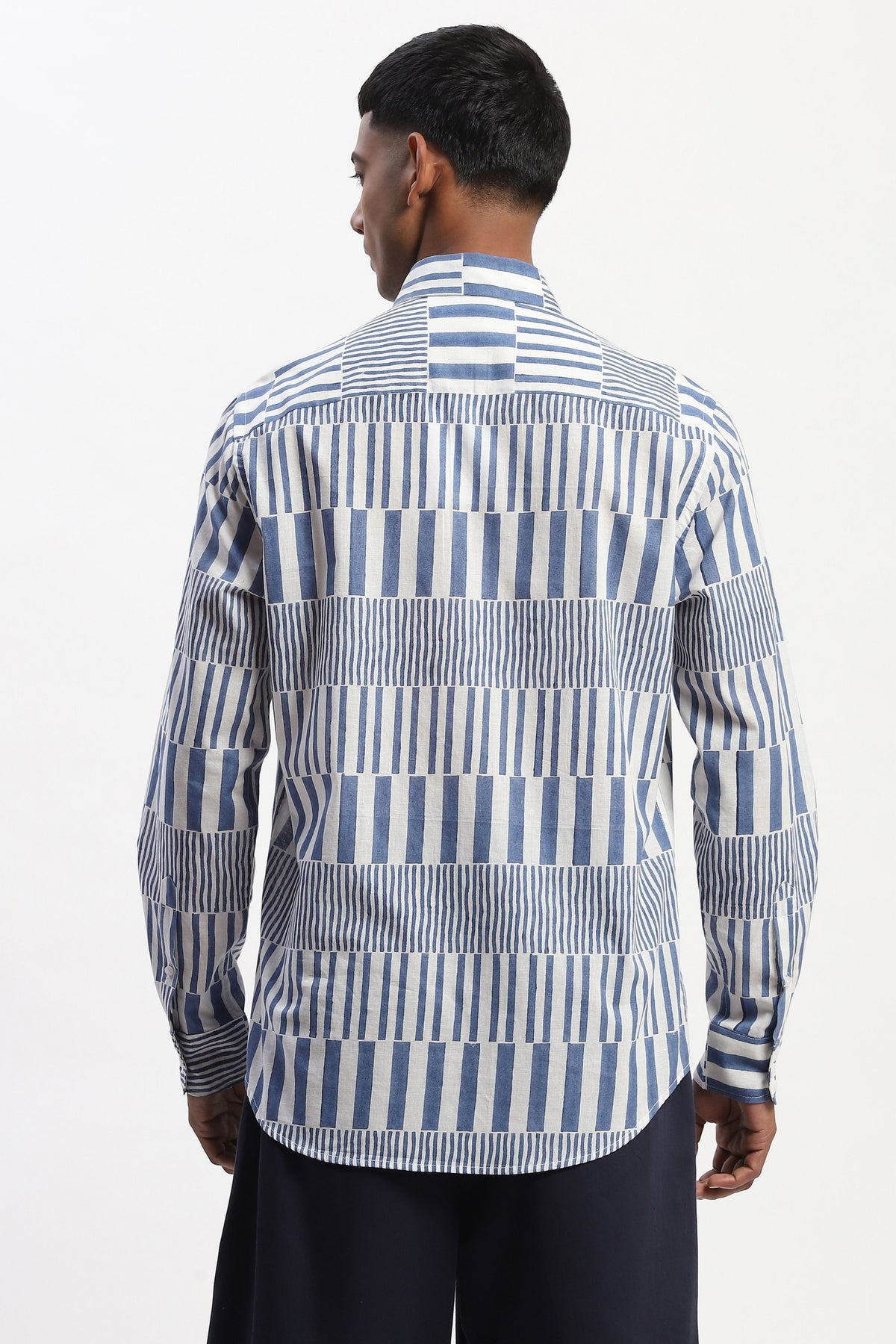 Hand Block Printed Stripes Shirt
