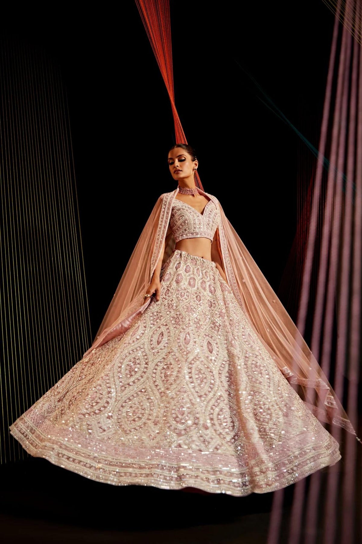 Mesha Mouve Lehenga Set