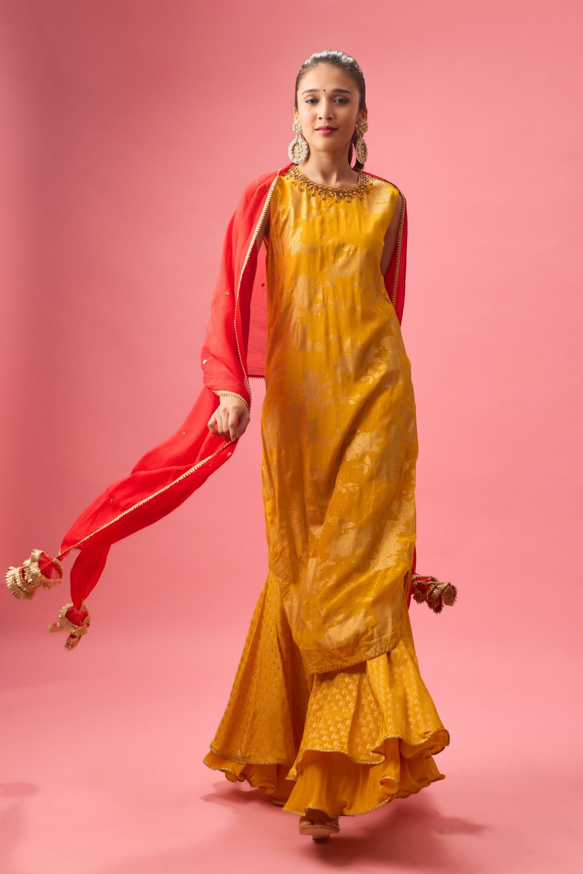 Ochre Sharara Set
