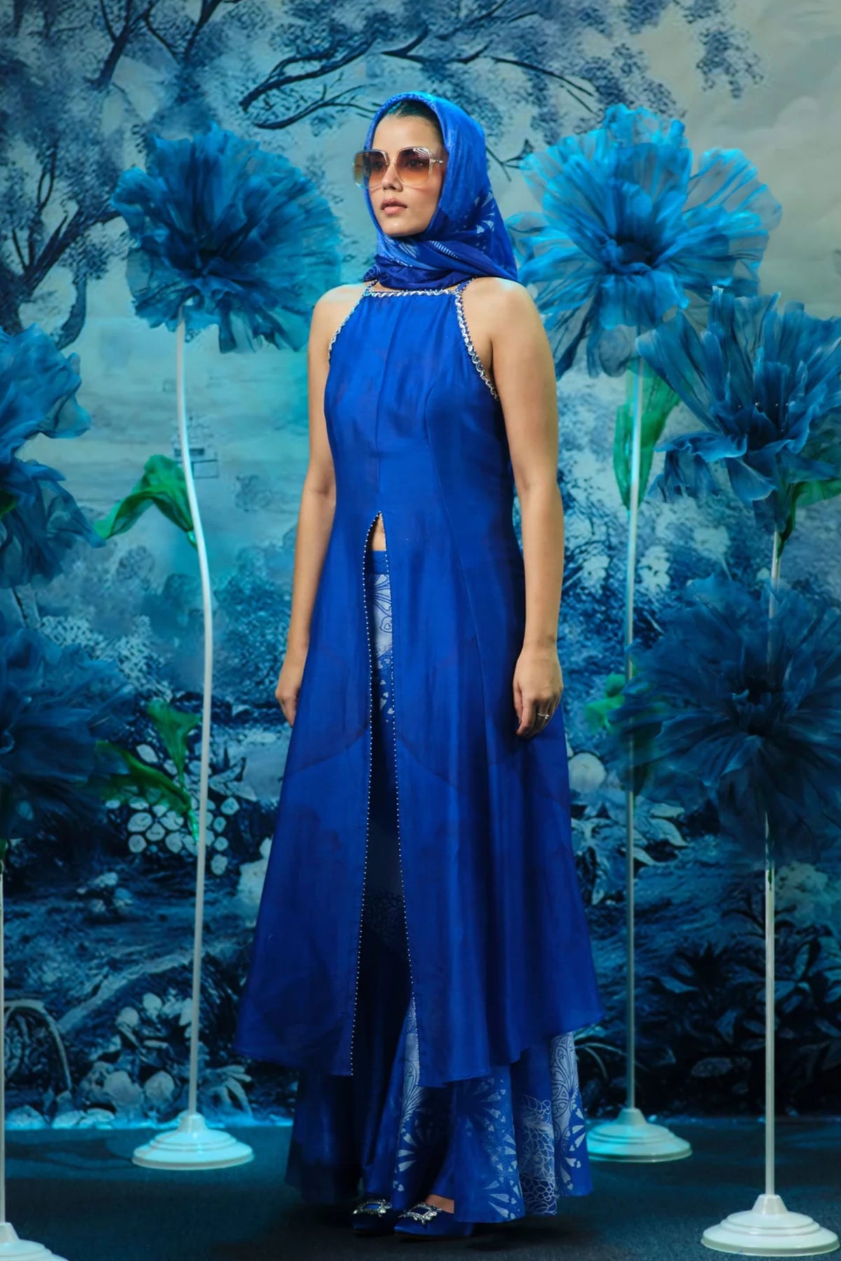 Indigo Halter Neck Kurta Set