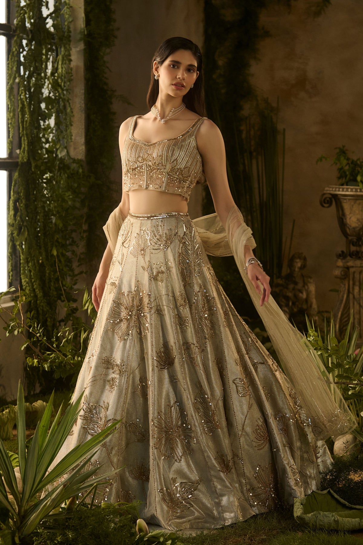 Champagne Mist Lehenga Set