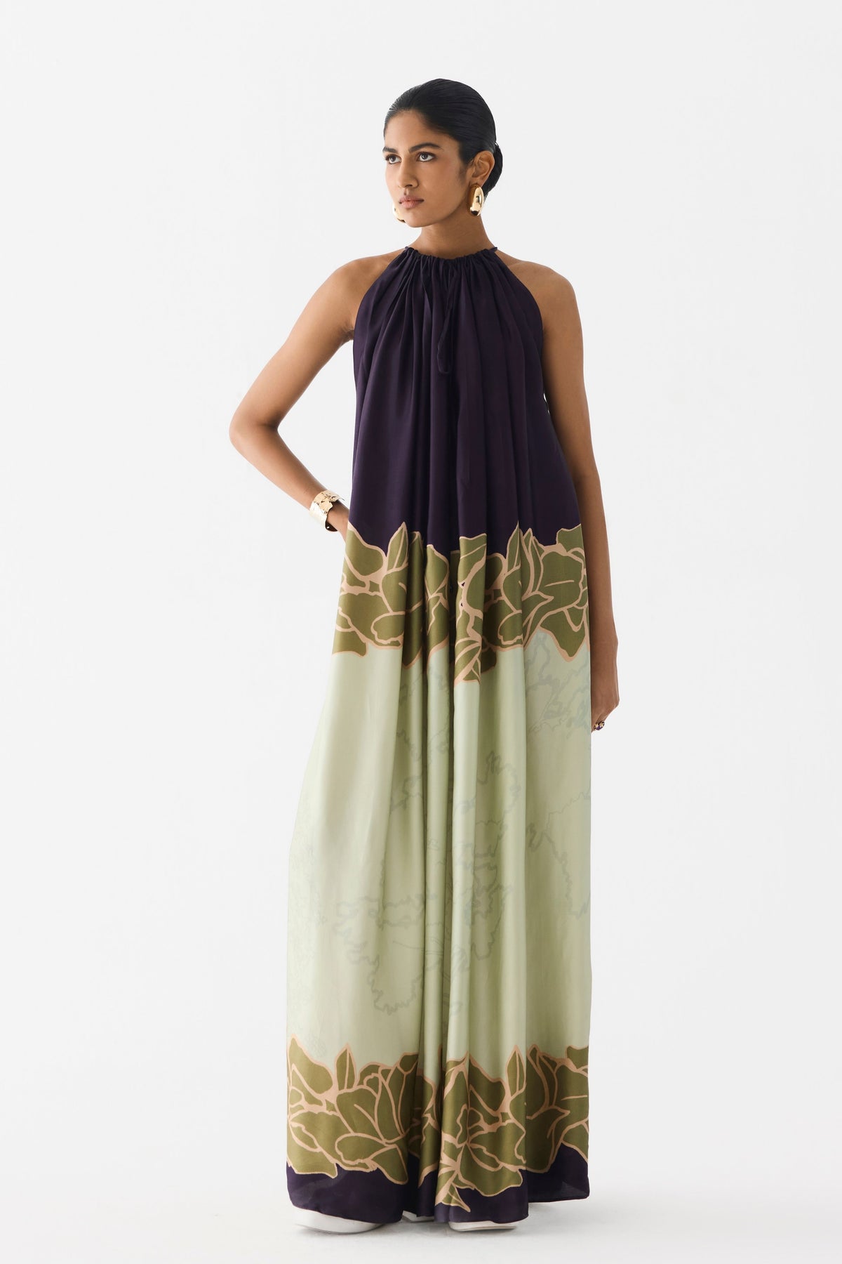 Green Alba Halter Dress