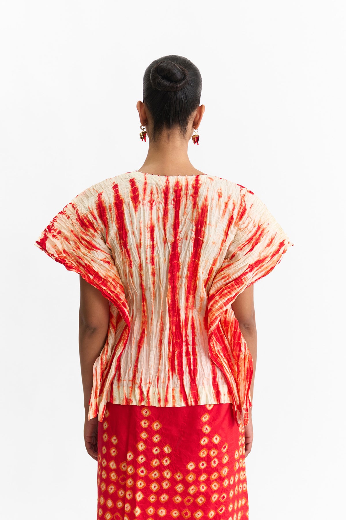 Beam Red White Saree