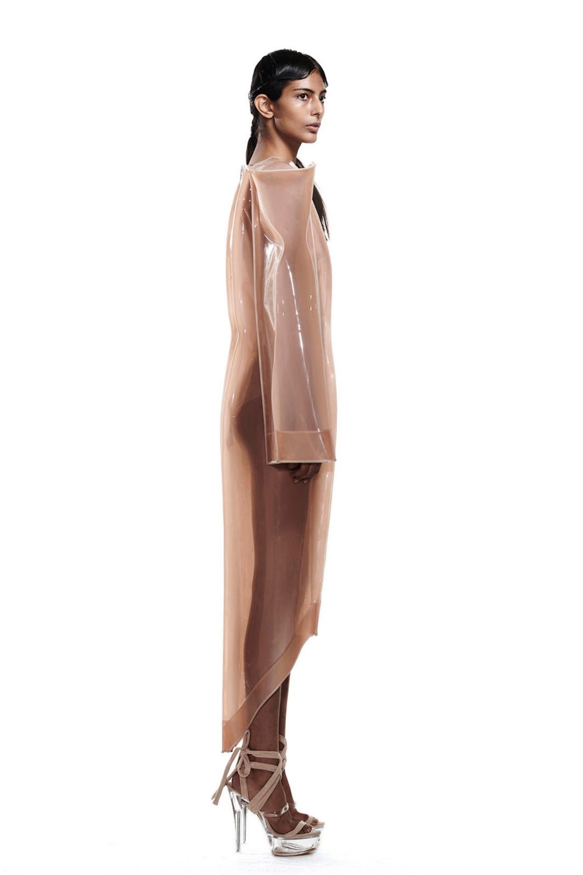 Nude Rubber Sculpted Dress