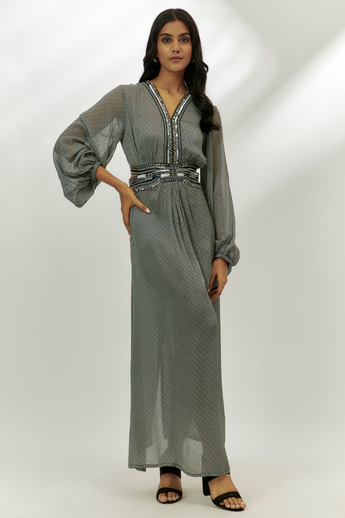 Black Printed Maxi Dress