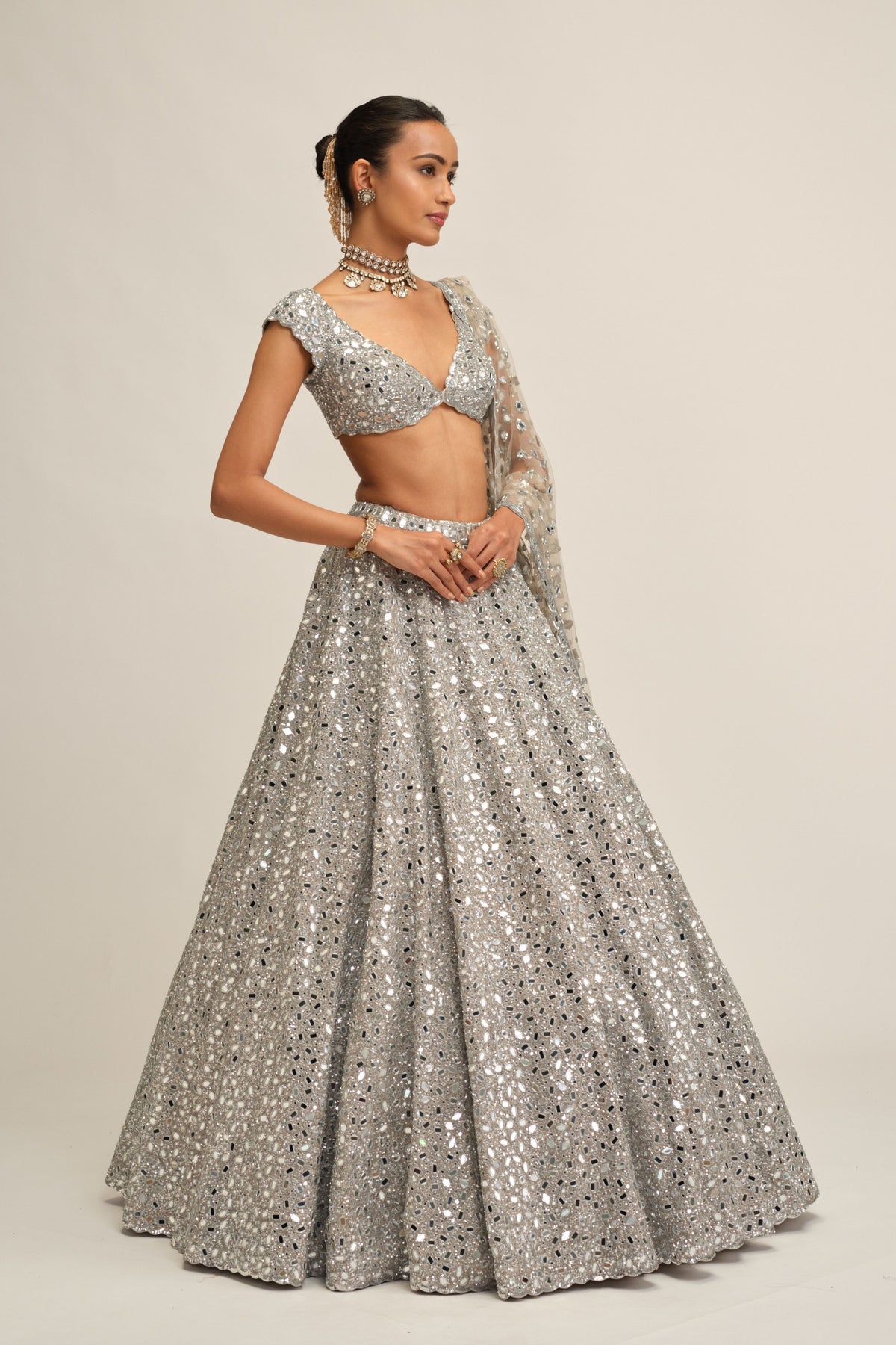 Silver Lehenga Set