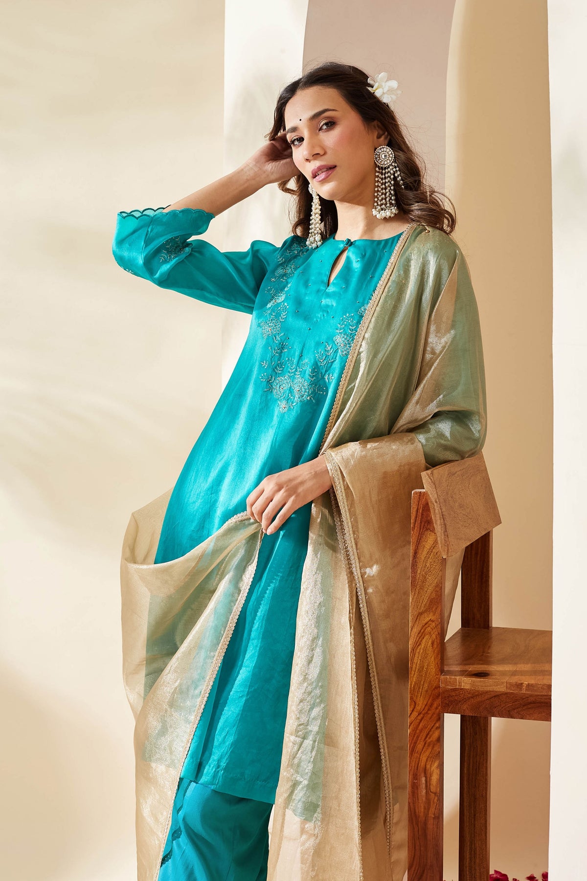 Turquoise Ruksaar Kurta Set