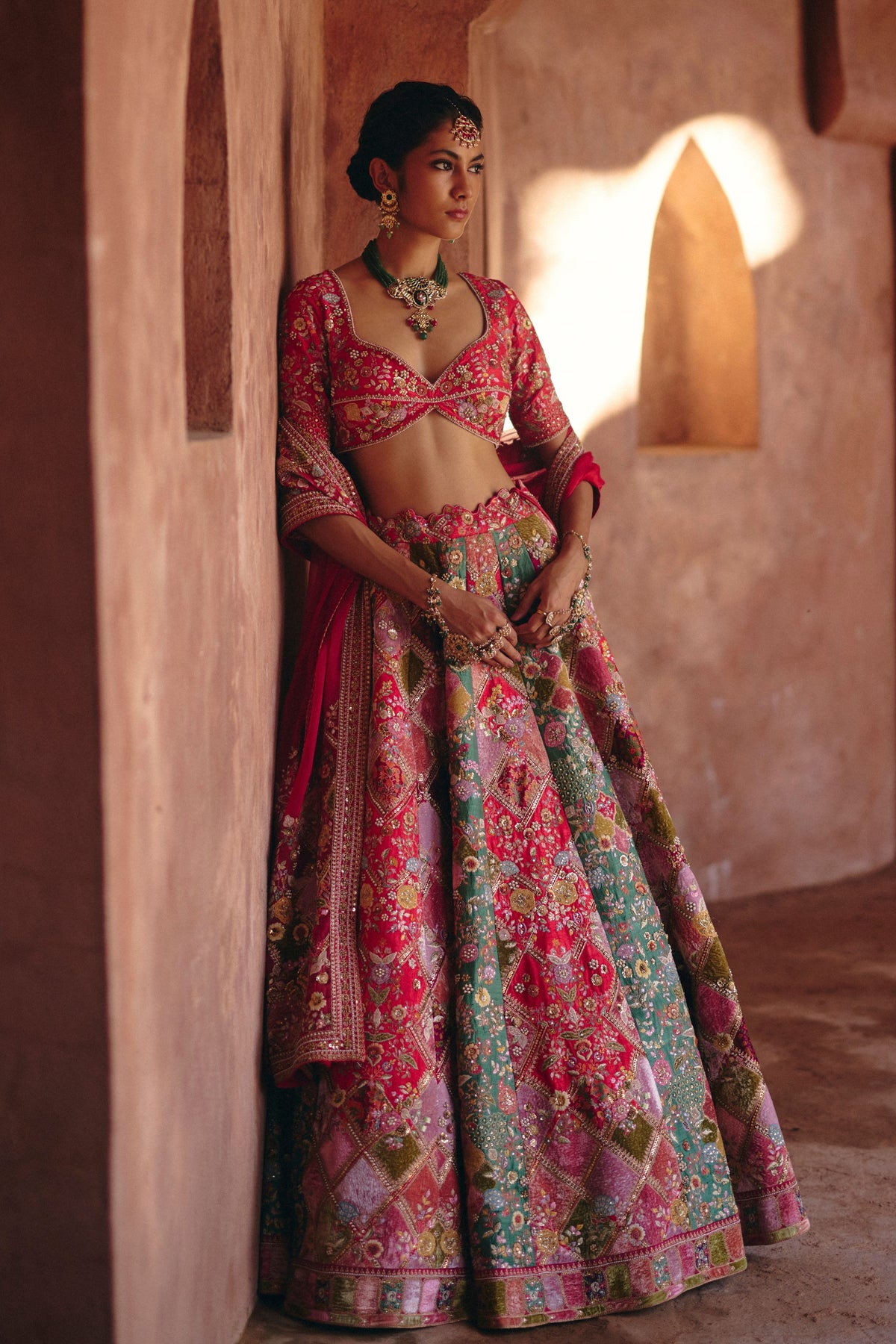 Multicoloured Lehenga Set