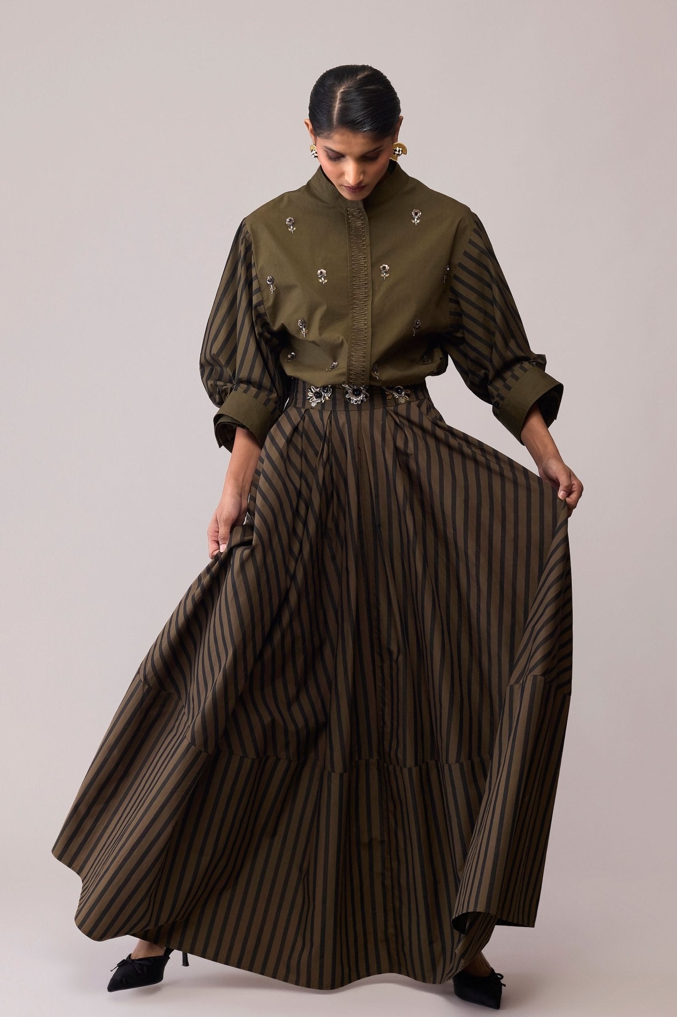 Fleur Olive Skirt - Bunka - Elahe