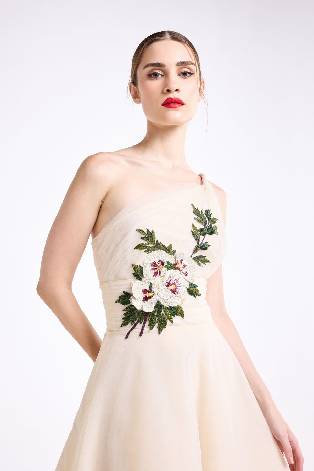 Twisted Strap Draped Midi