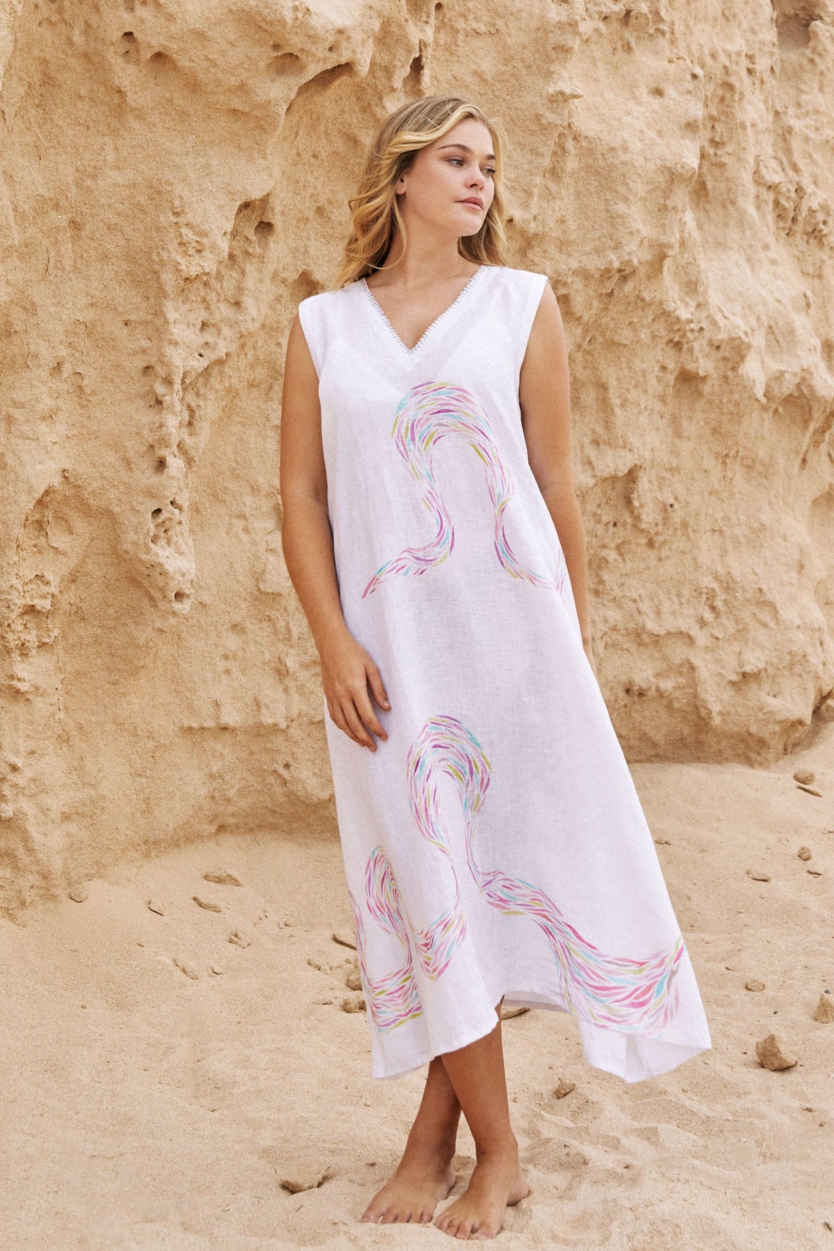 Brush Stroke Long Dress