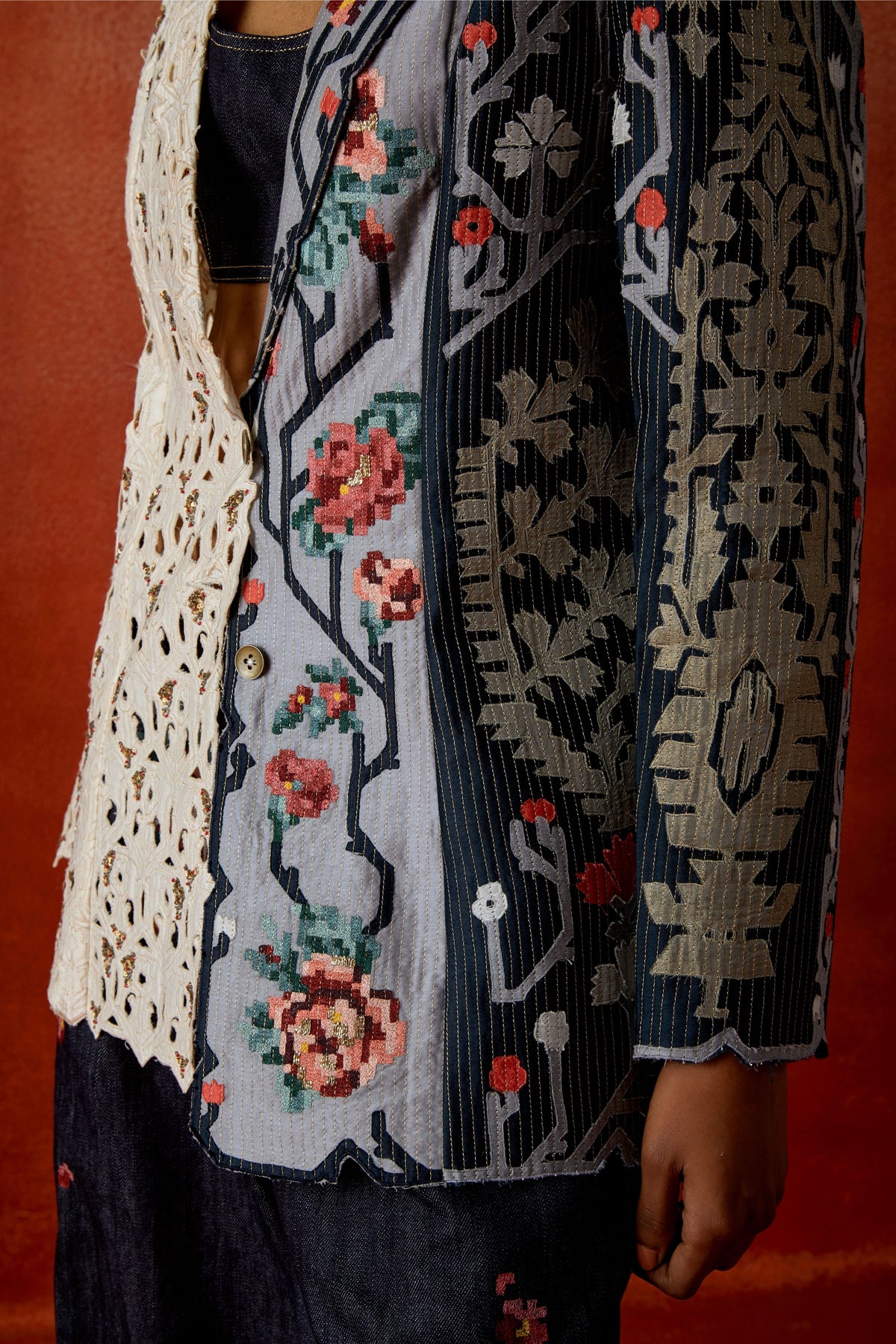 Tri-color Jacket Set