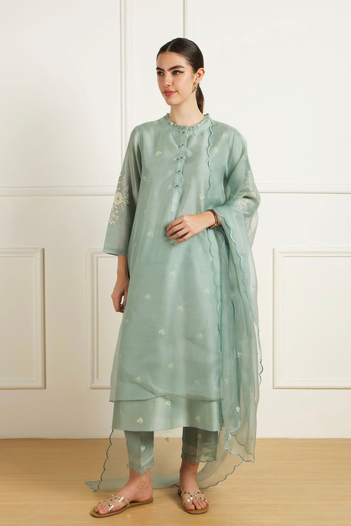 Mint Double Layer Kurta Set