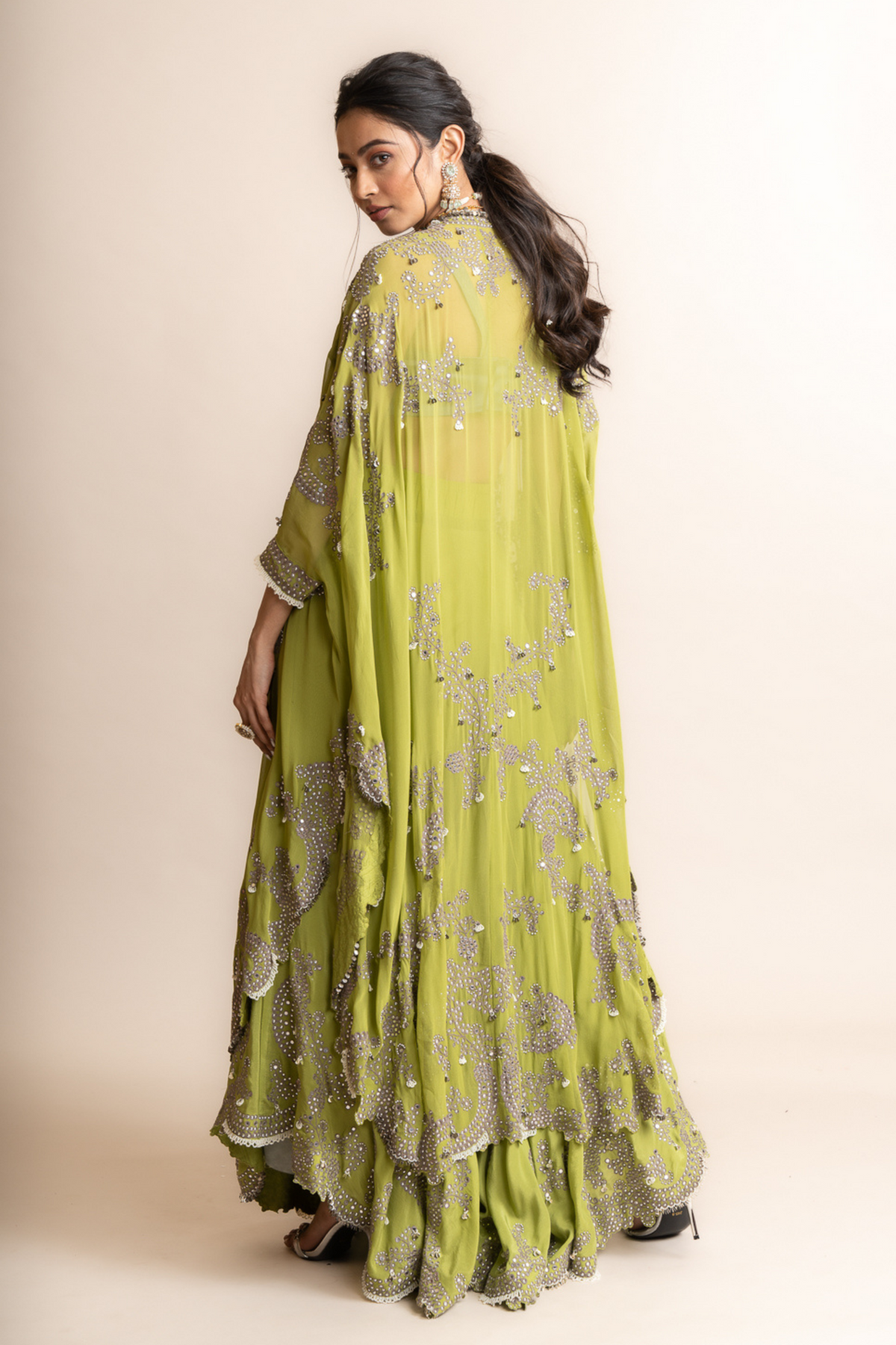 Pista Green Sharara Set