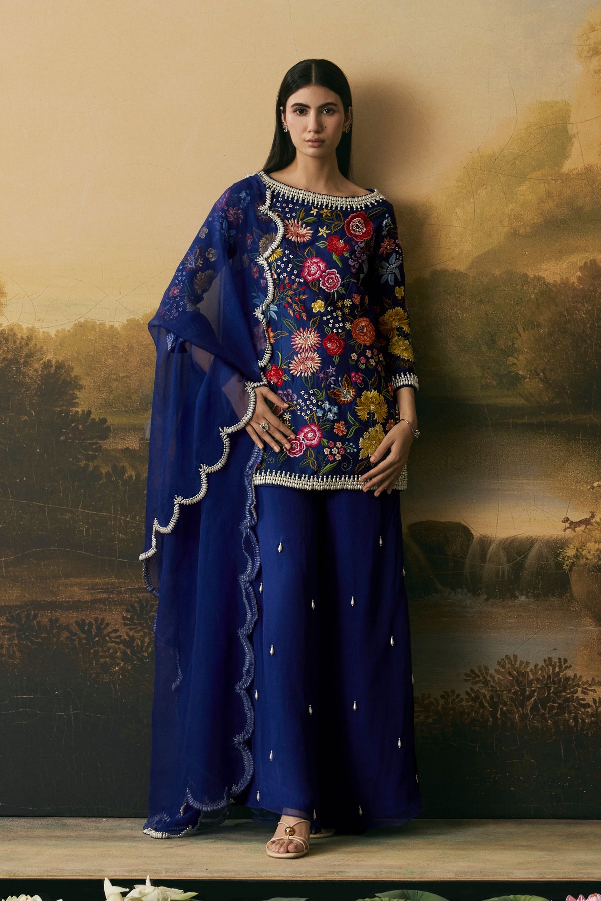 Cobalt Blue Sharara Set