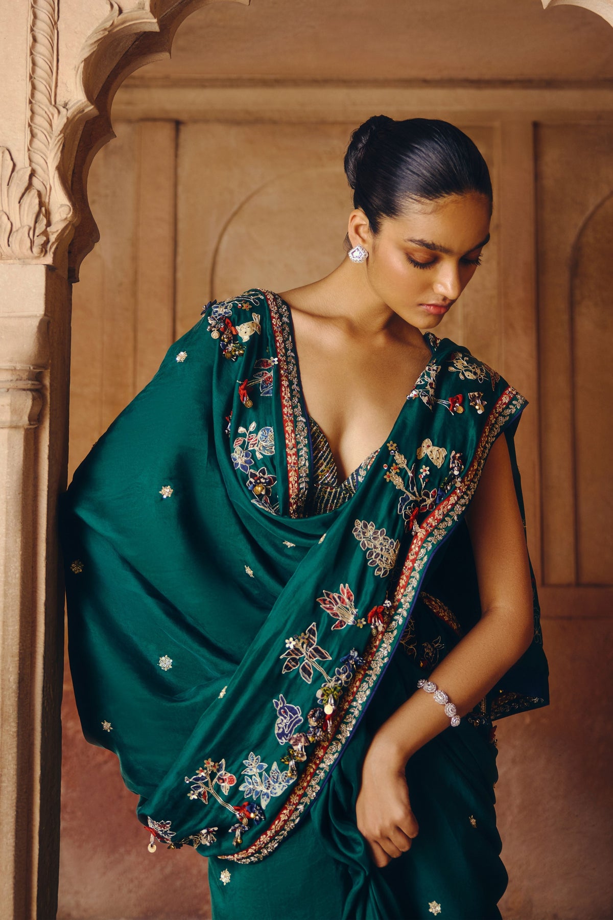 Emerald Canopy Saree