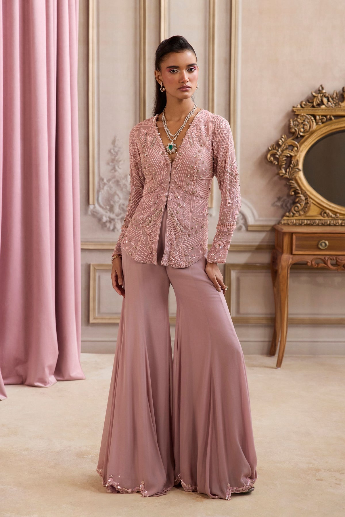 Champagne Peplum Set