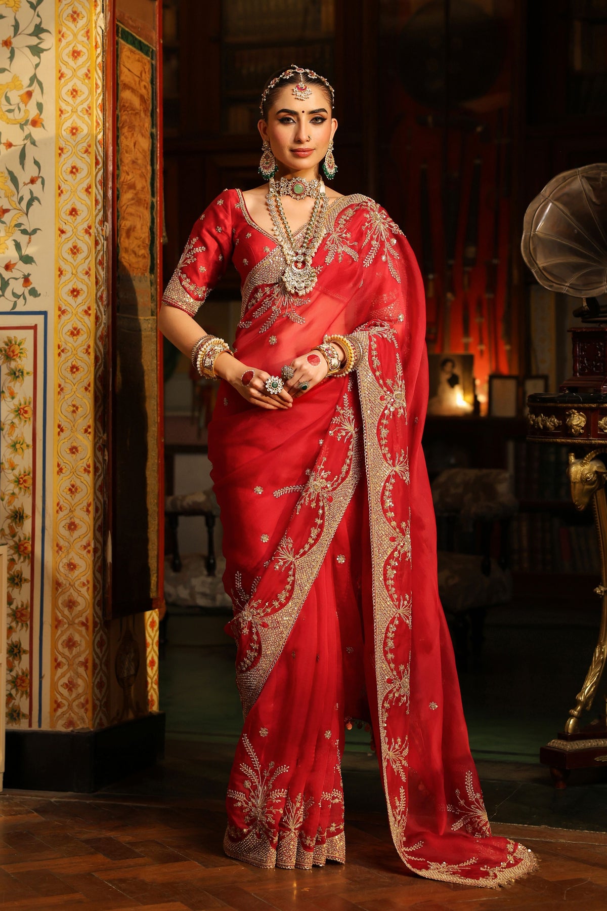 Ahista Red Saree Set