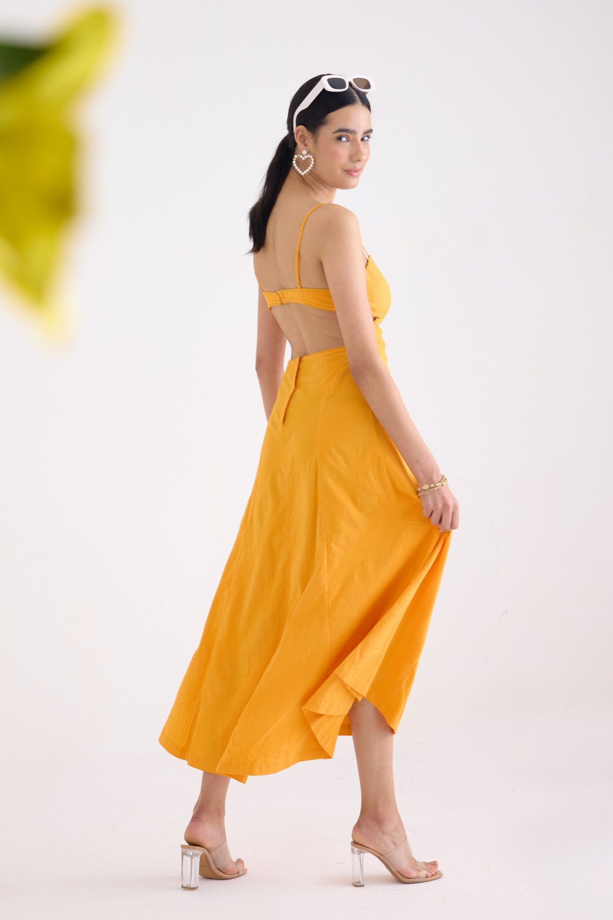 Dania Orange Midi Dress