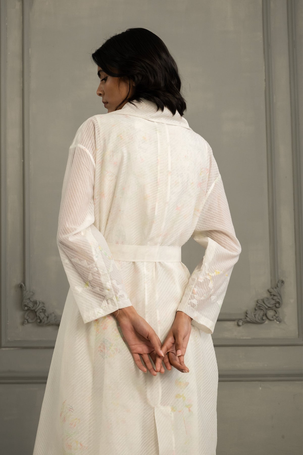 Ivory Quilted Jacket Jumpsuit