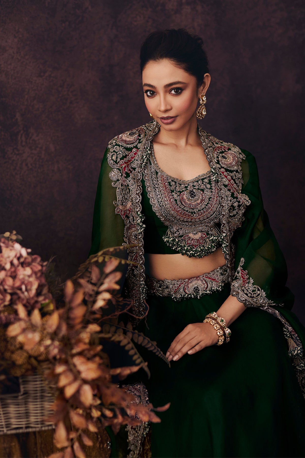 Am Maal Applique Skirt Set