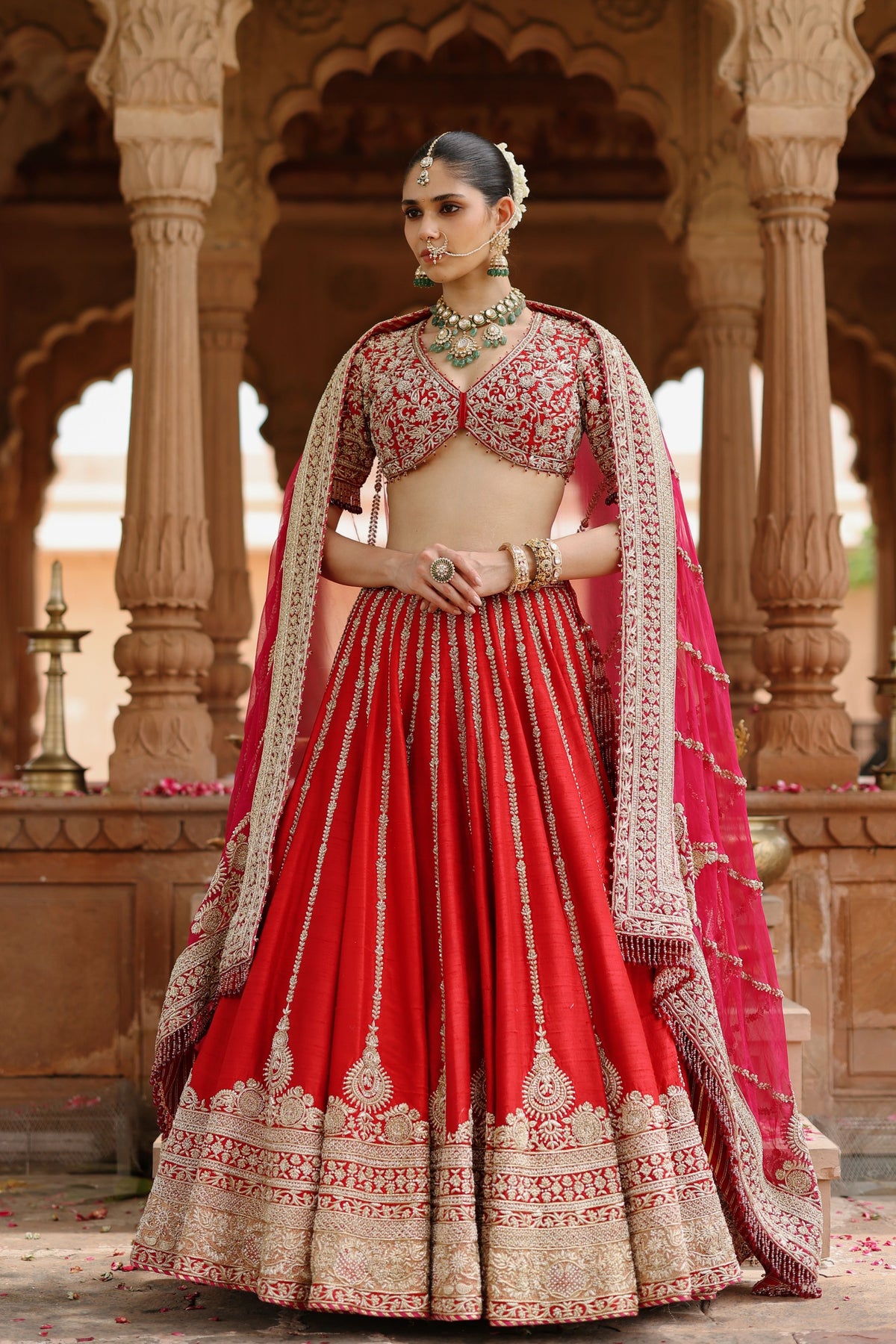 Roha Deep Red Lehenga Set