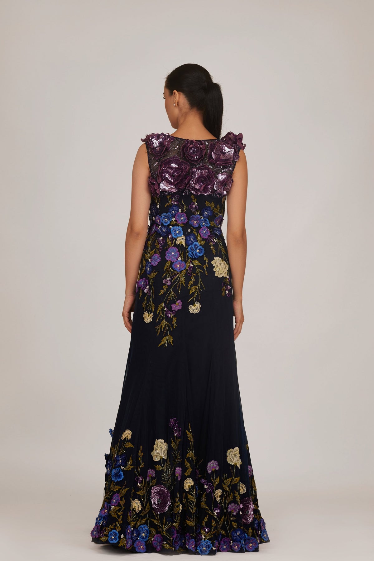 Floral Embellished Fishtail Gown