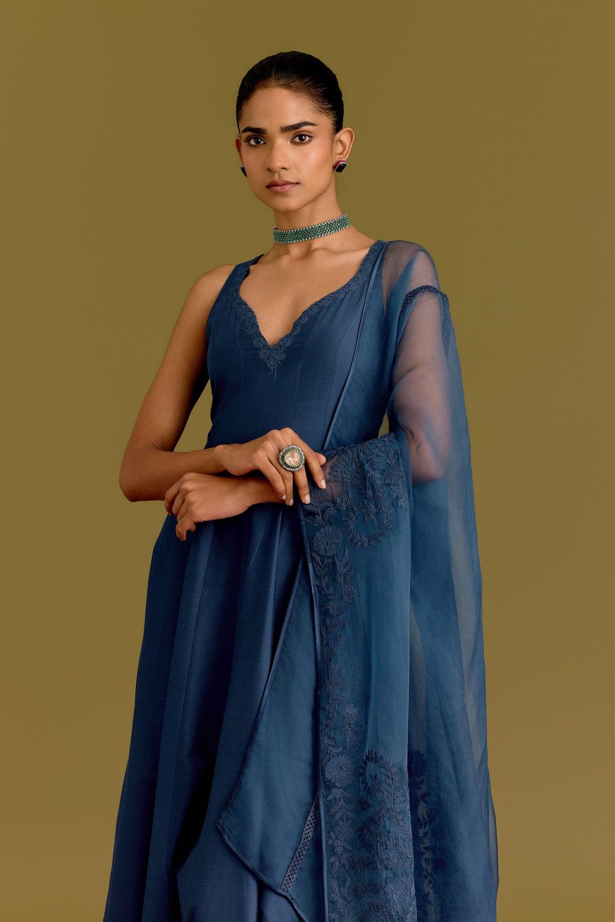Blue Anarkali Set