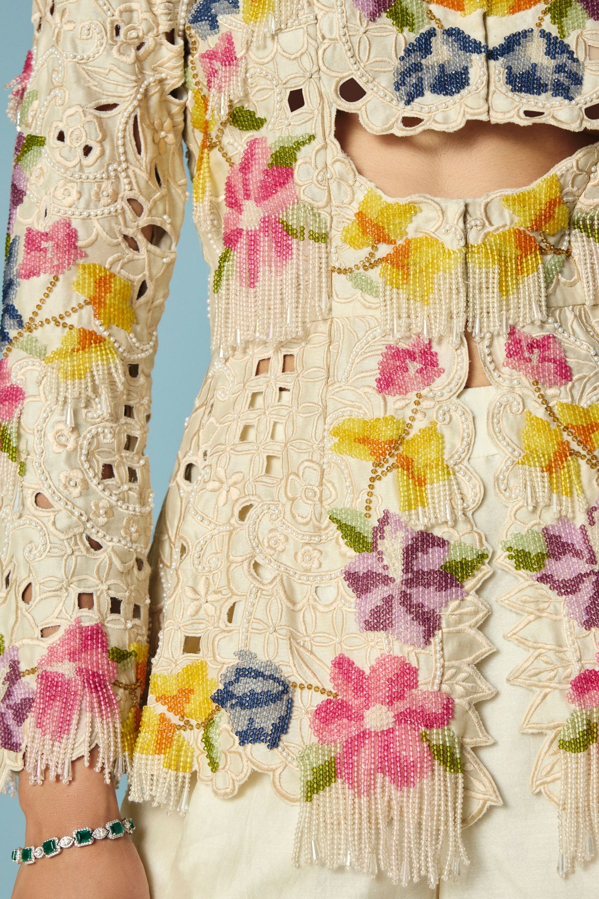 Ivory Cutwork Cutout Jacket