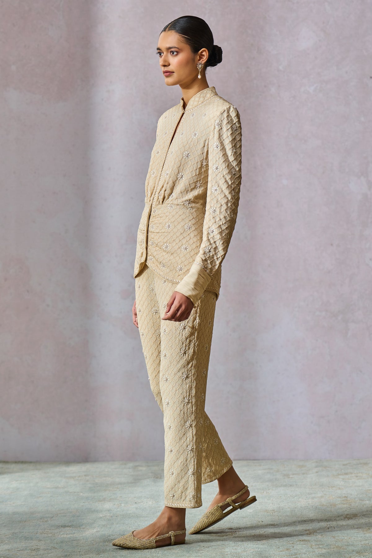 Ecru Jacket With Trouser