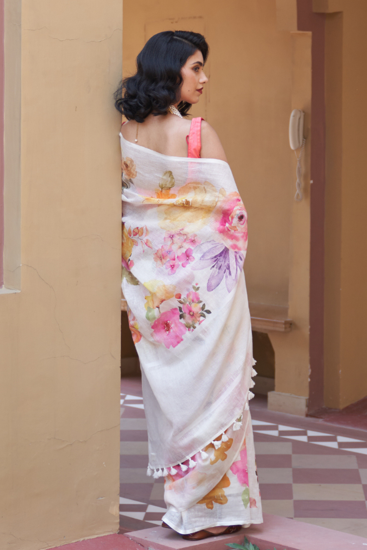 Kusum White Saree