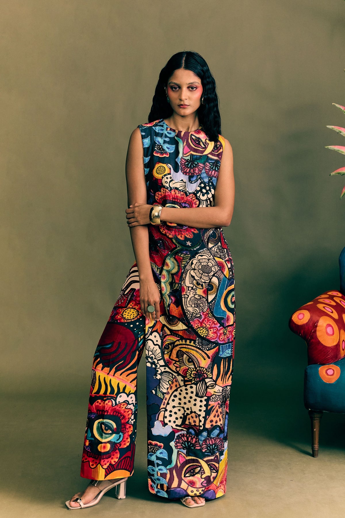 Highlighted Long Slit  Dress