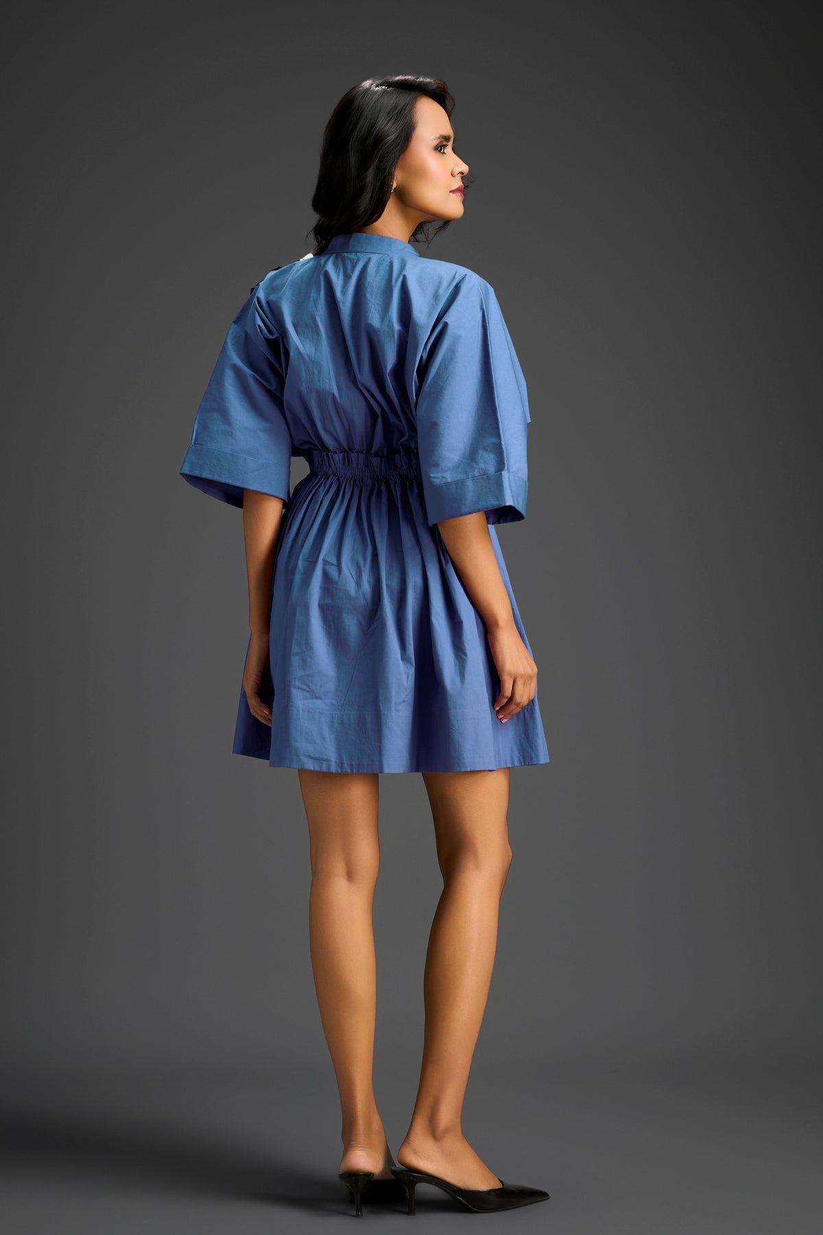 Blue Embroidered Dress