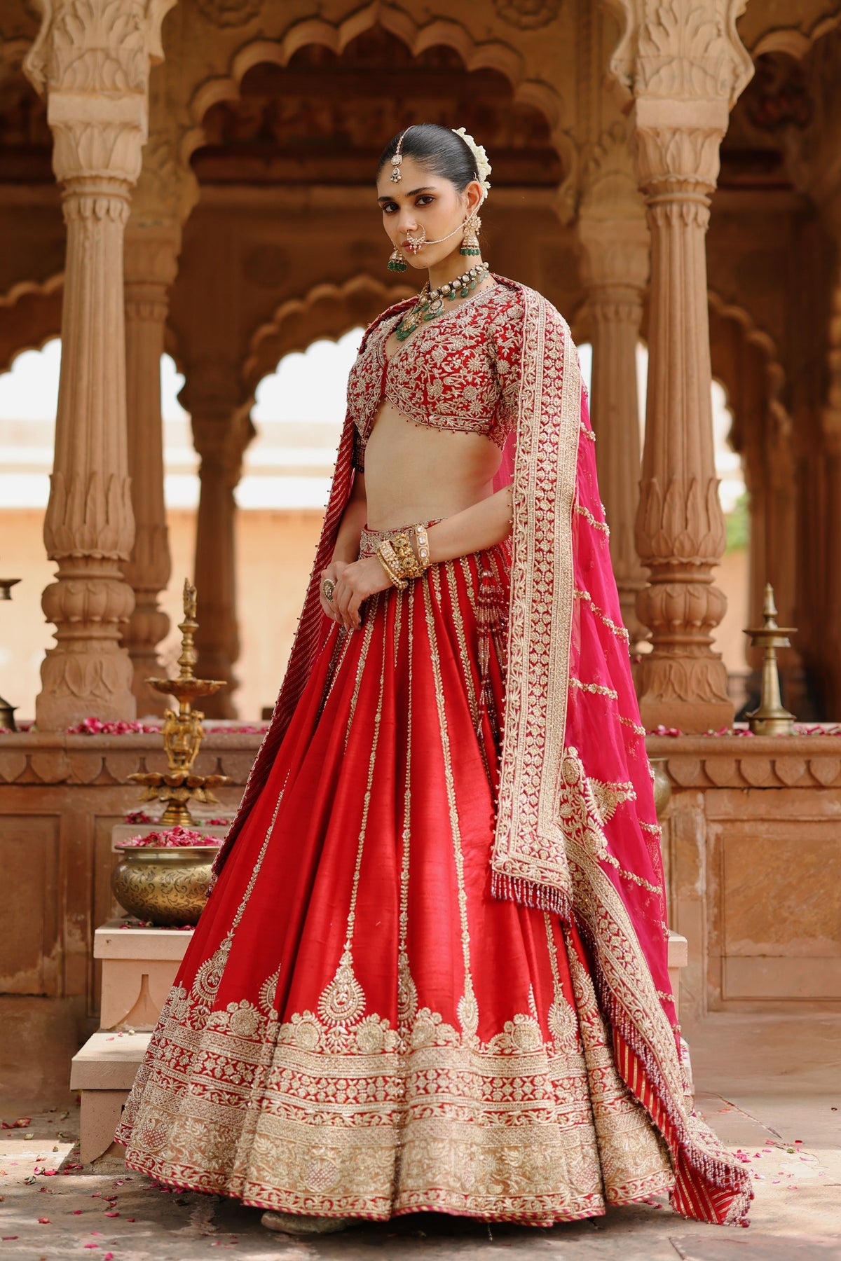 Roha Deep Red Lehenga Set