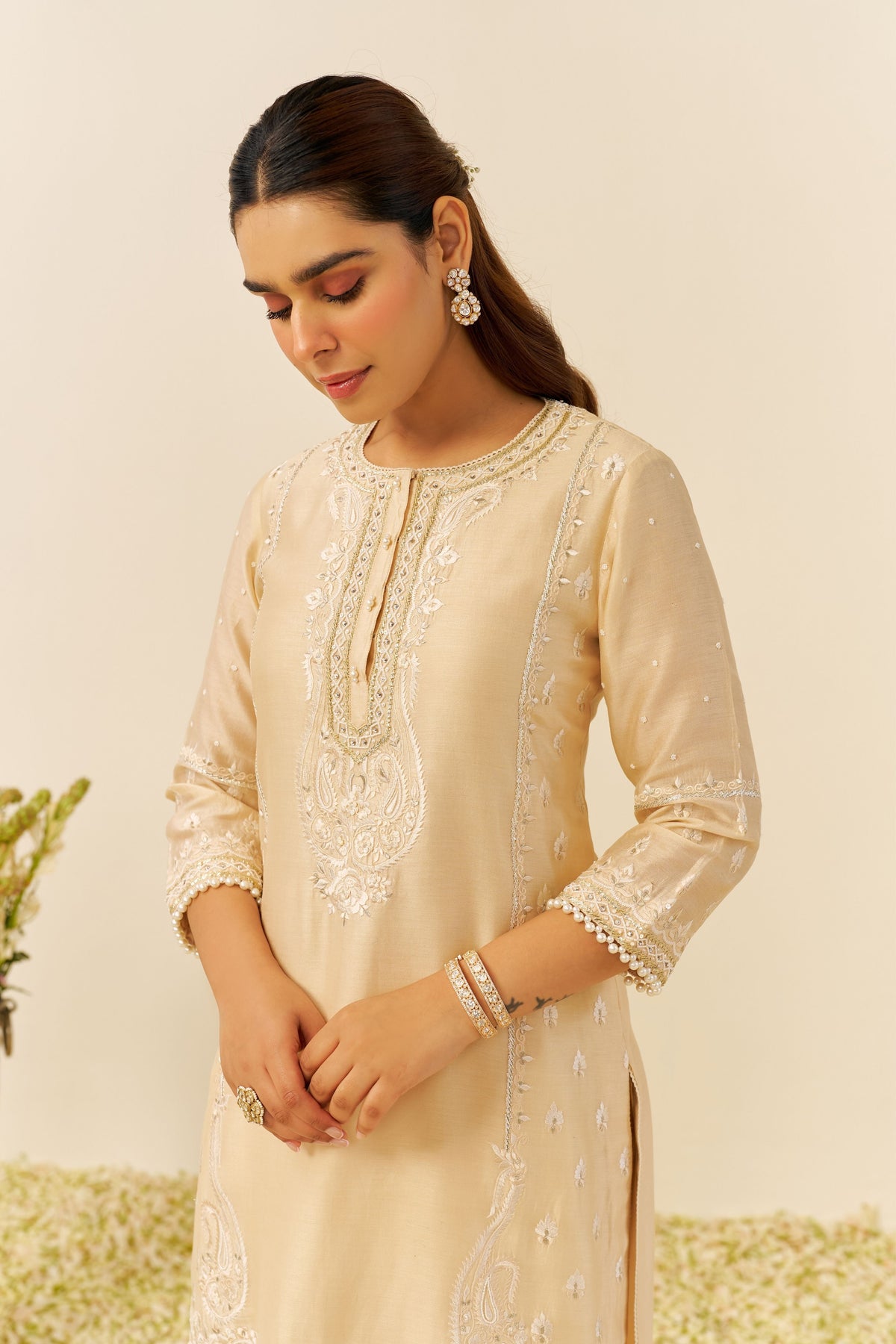 Zahra Kurta Set in Beige