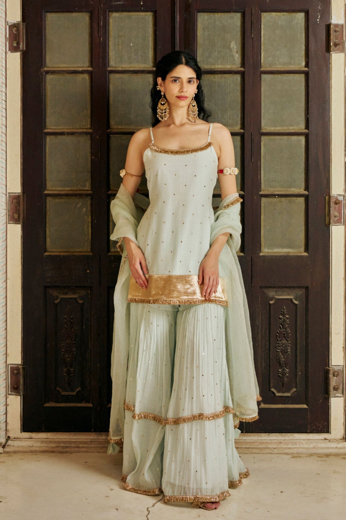 Seafoam Spaghetti Sharara Set