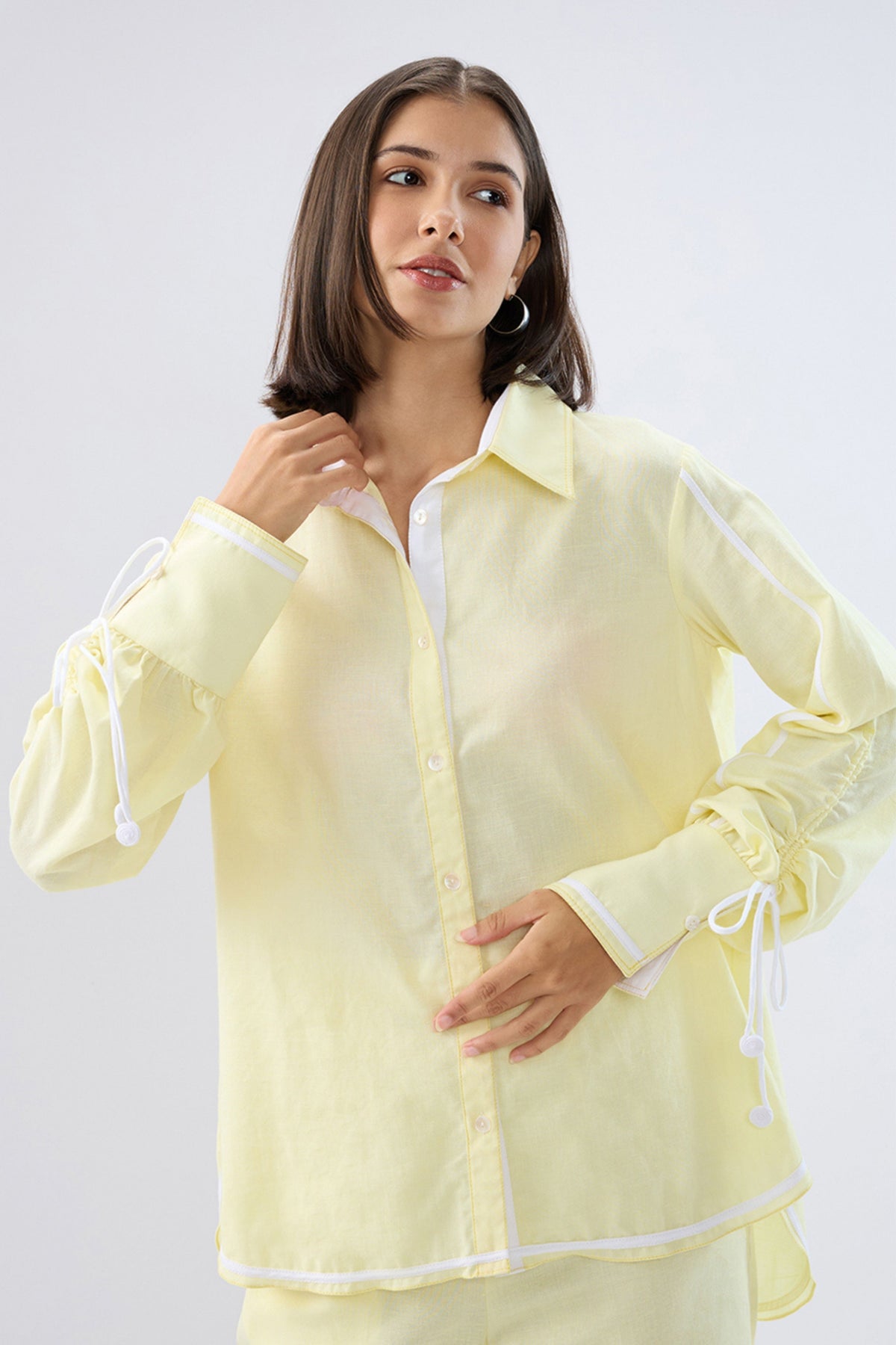 Yellow Shirt Style Co-ord Set
