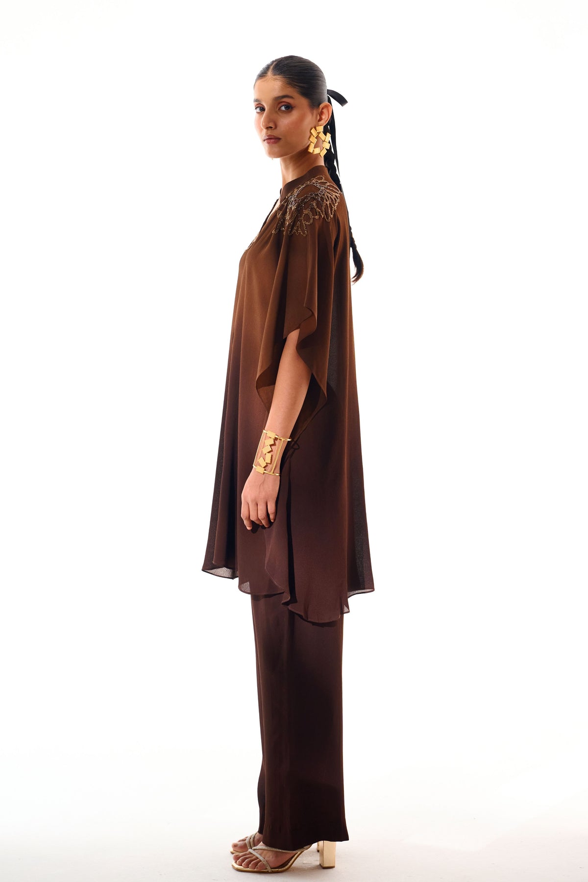 Brown Sapphire Kaftan Set