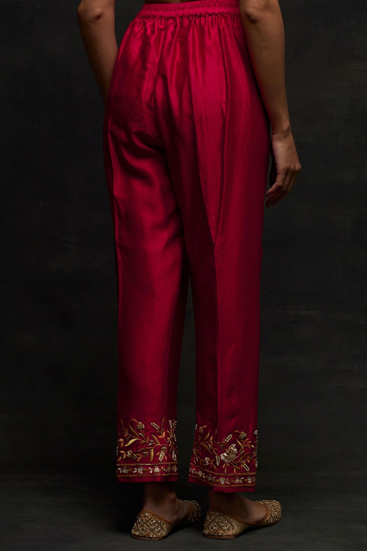 Red Placket Kurta Set